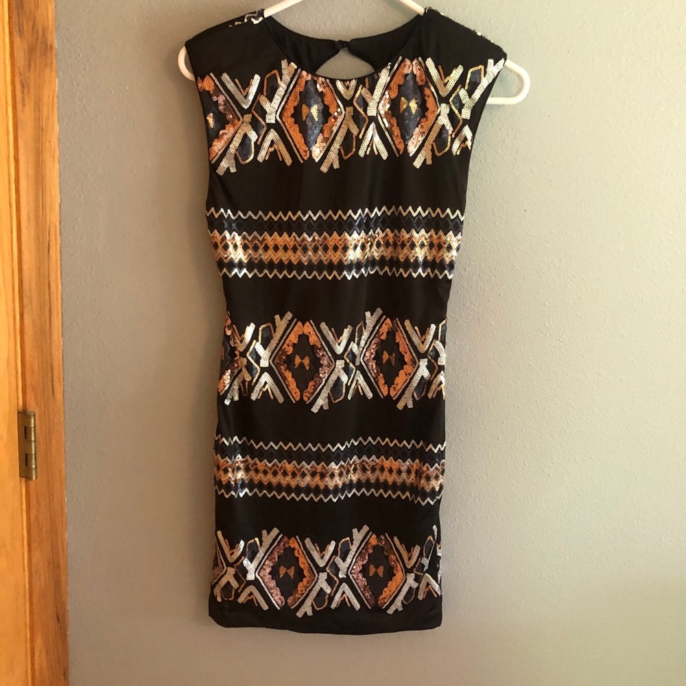 Sequence design fitted dress